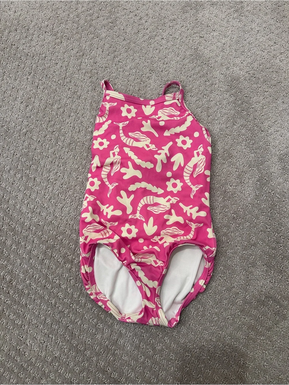 Hanna Andersson Girls Swim Bundle, Terry Hooded Cover-Up Mermaid Bathing Suit 3T